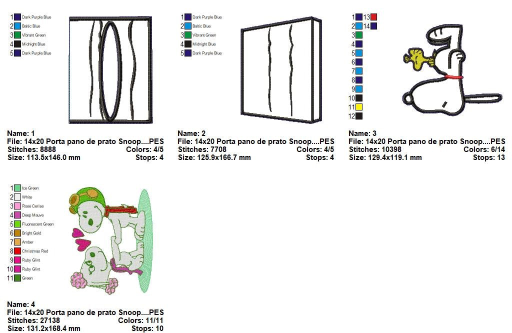 Matriz de Bordado Snoopy Casinha - Porta Pano de Prato – Projeto ITH