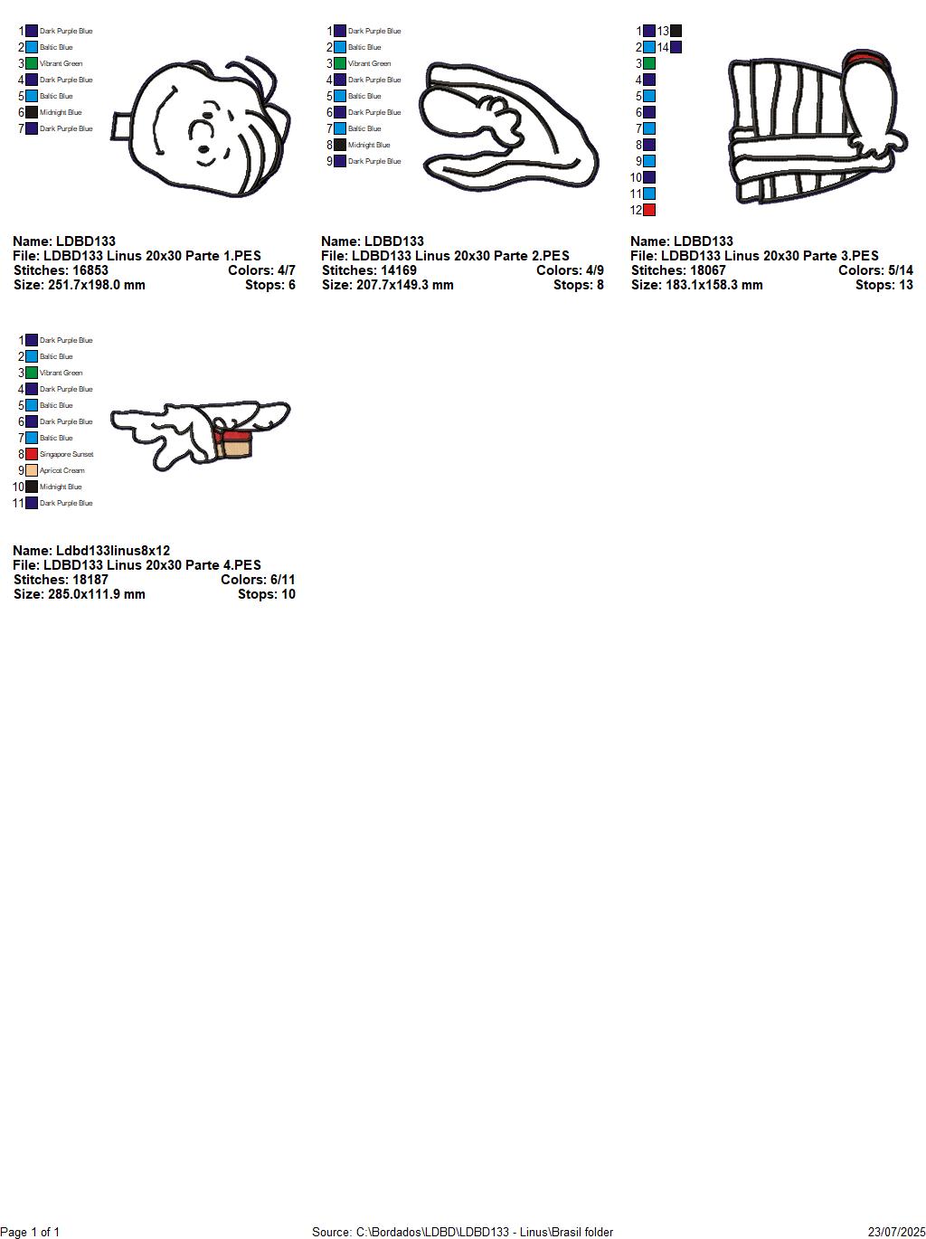 Matriz de Bordado Linus – Projeto ITH