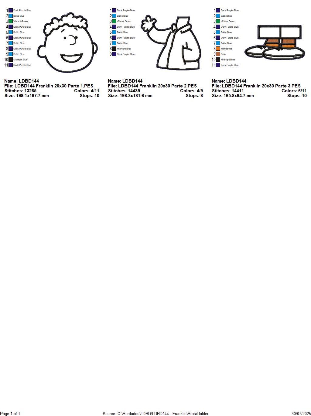 Matriz de Bordado Franklin – Projeto ITH