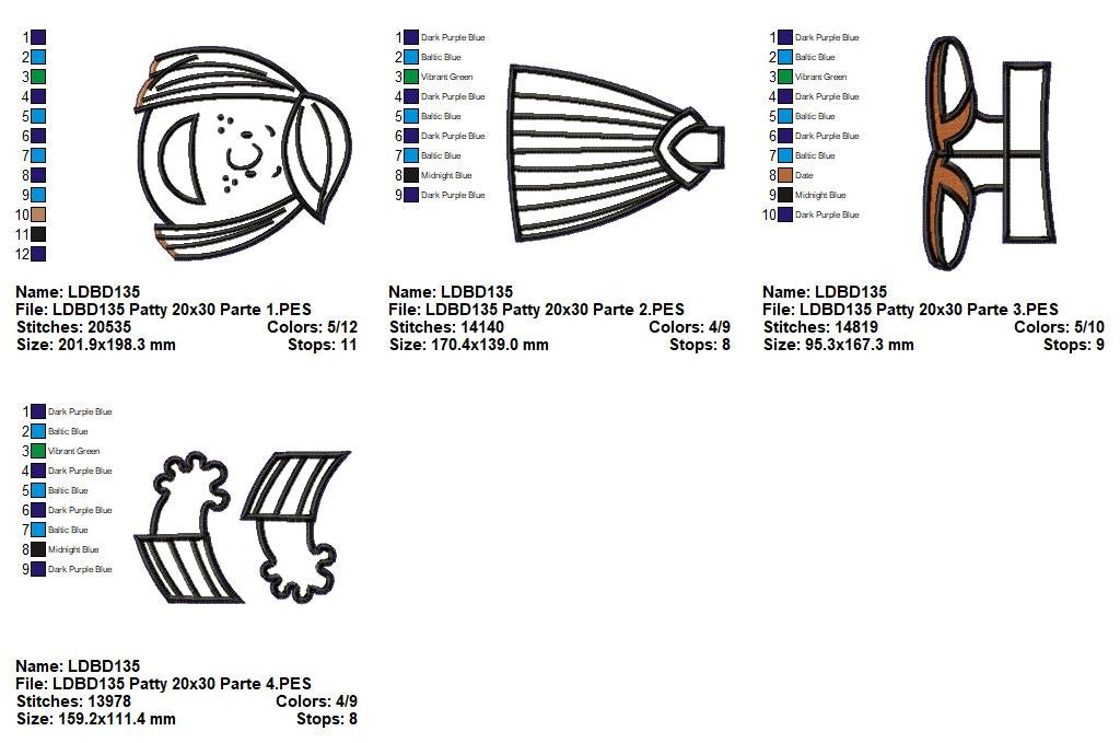 Matriz de Bordado Patty Peppermint – Projeto ITH