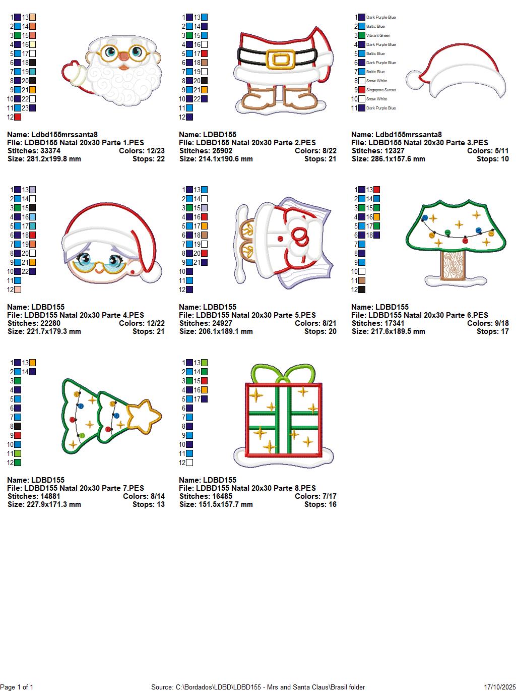 Matriz de Bordado Papai e Mamãe Noel com Árvore de Natal – Projeto ITH