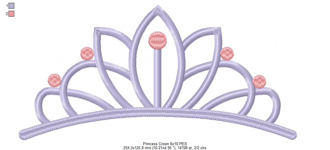 Matriz de Bordado Tiara Fofurinha Real – Ponto Satim