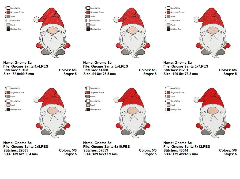 Matriz de Bordado Papai Noel Gnomo Natal – Ponto Cheio