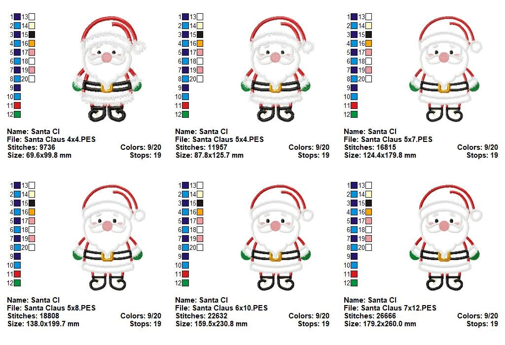 Matriz de Bordado Papai Noel Fofinho Natalino – Ponto Aplique