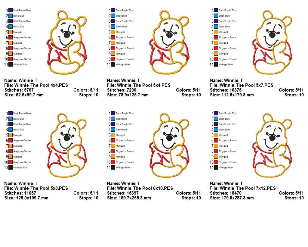 Matriz de Bordado Ursinho Pooh – Aplique