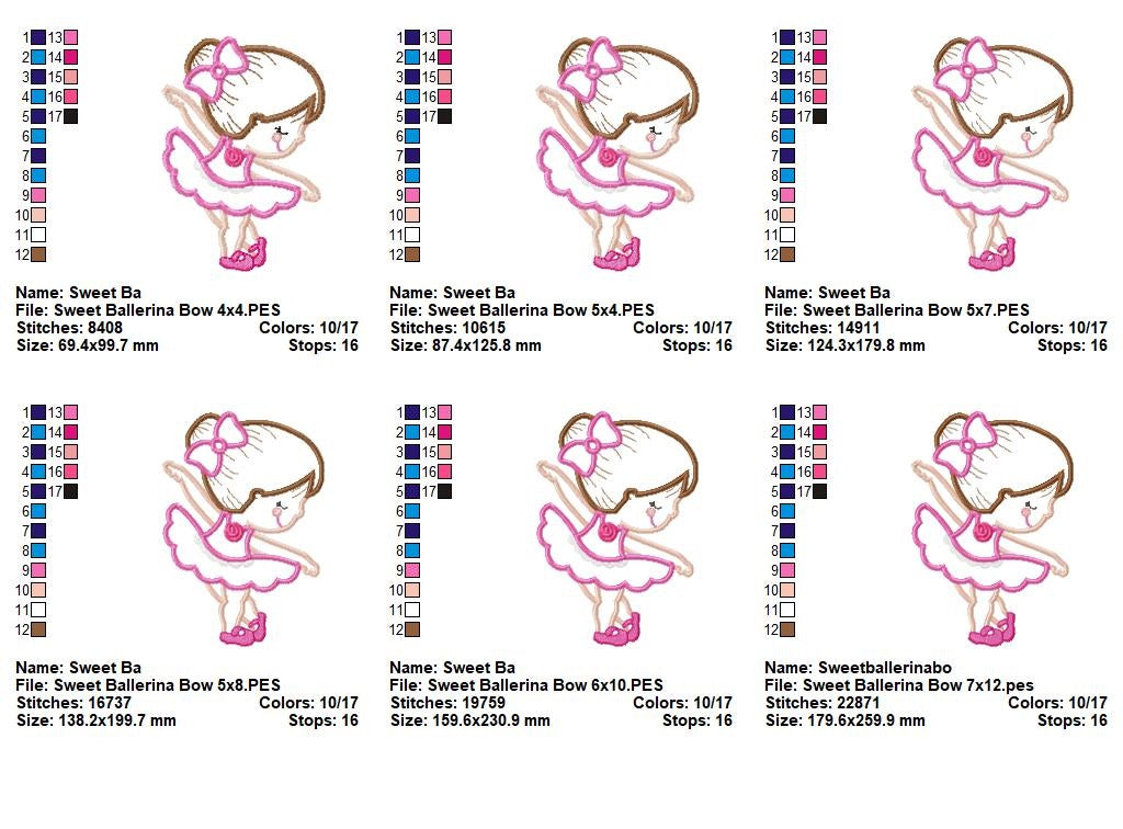 Matriz de Bordado Bailarina Fofurinha em Dança – Aplique