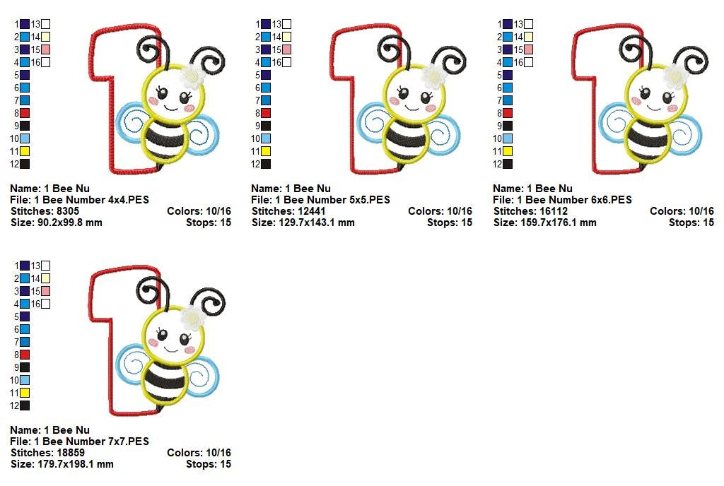 Matriz de Bordado Abelhinha do Primeiro Aninho – Aplique