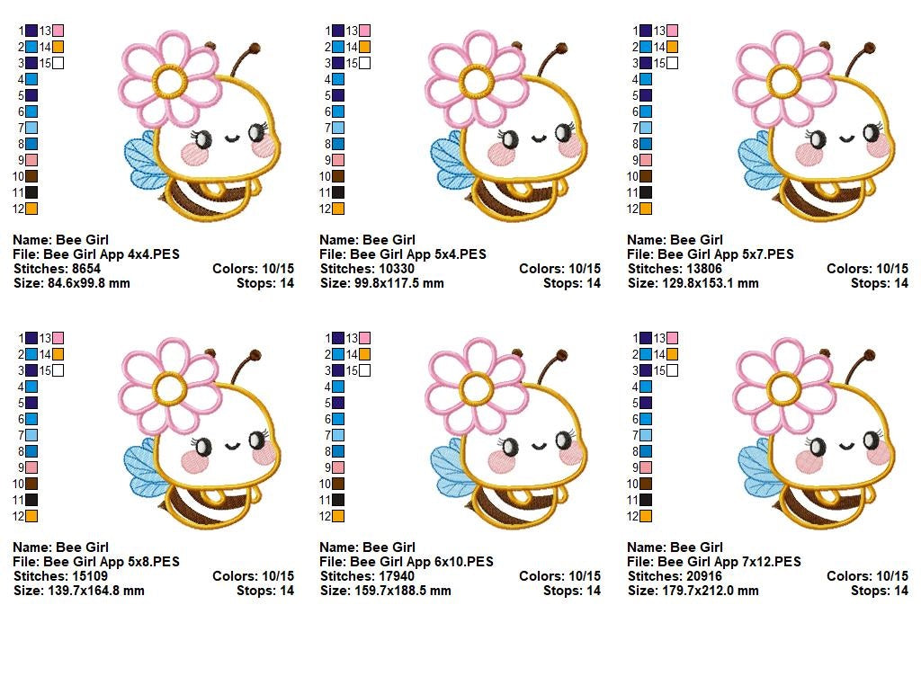 Matriz de Bordado Abelinha Fofura em Pétalas – Aplique