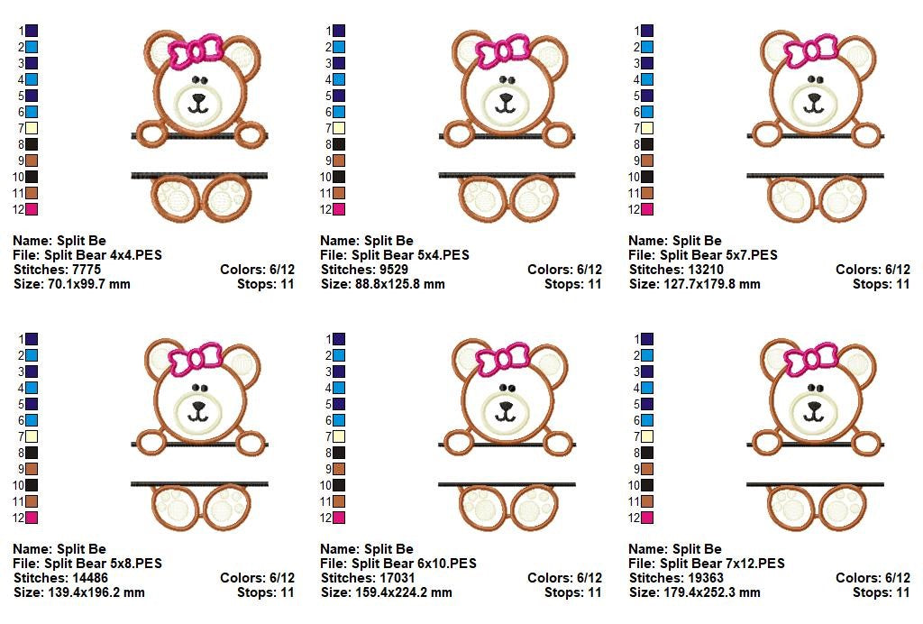 Matriz de Bordado Ursinhos Personalizáveis para Nome – Aplique