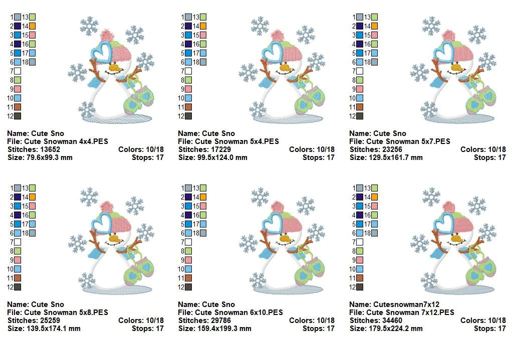 Matriz de Bordado Boneco de Neve com Touca e Luvas – Aplique