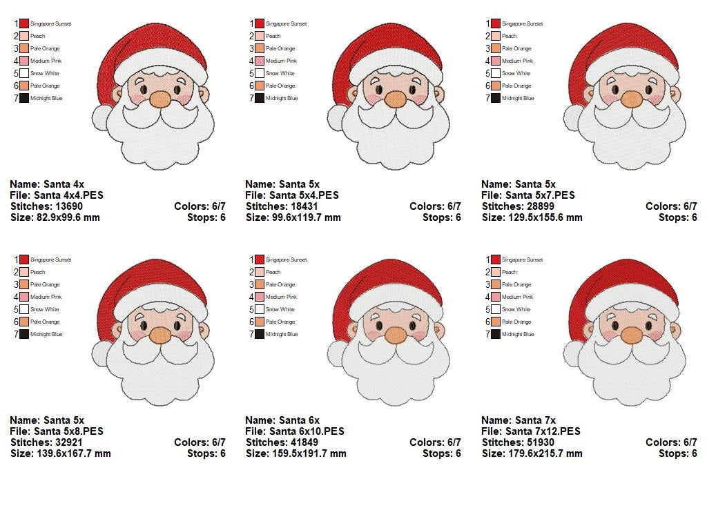 Matriz de Bordado Papai Noel Fofo – Ponto Cheio