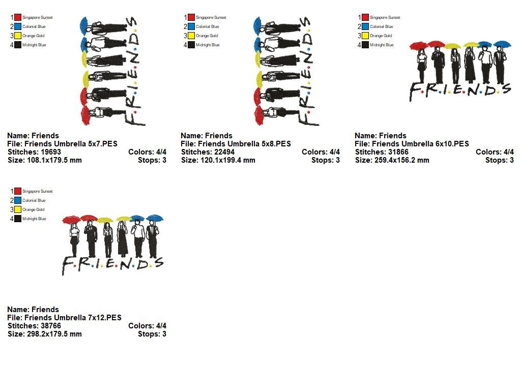 Matriz de Bordado Tema Friends Série TV – Ponto Cheio