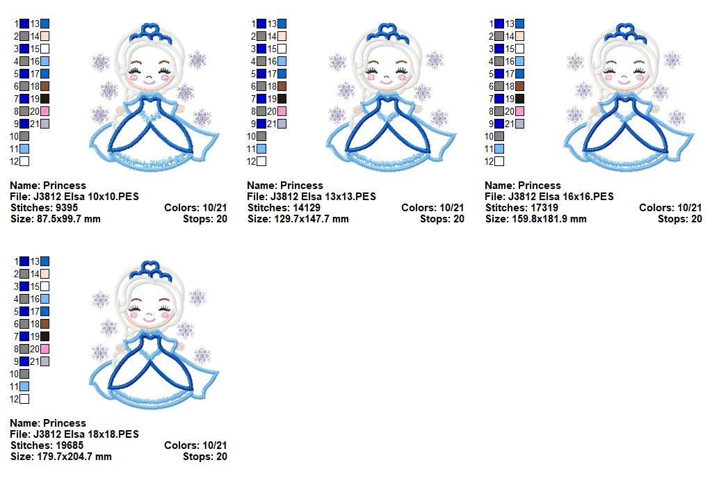 Matriz de Bordado Elsa Princesinha do Gelo – Aplique