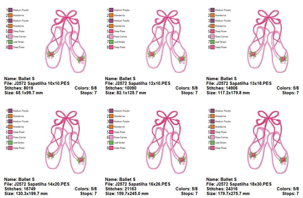 Matriz de Bordado Sapatilhas de Balé Fofinhas – Aplique