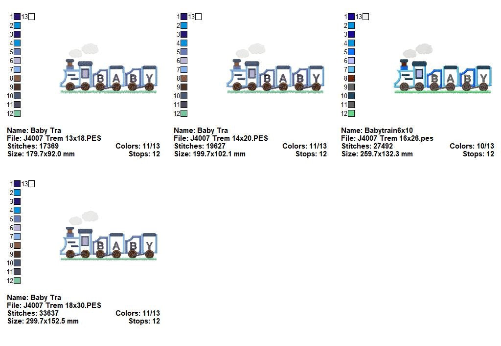 Matriz de Bordado Trem BABY – Aplique