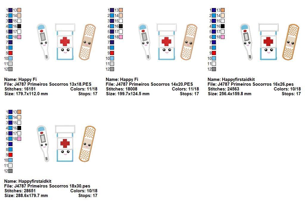 Matriz de Bordado Primeiros Socorros Divertidos – Aplique