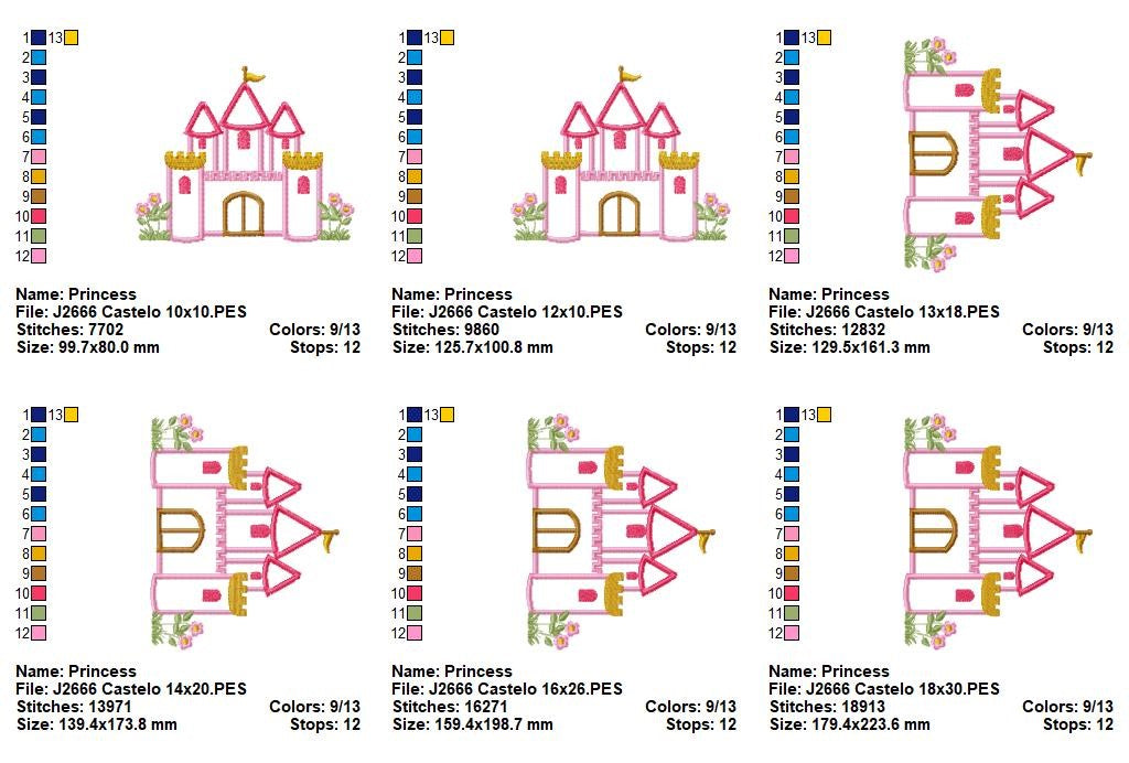 Matriz de Bordado Castelo da Princesa – Aplique