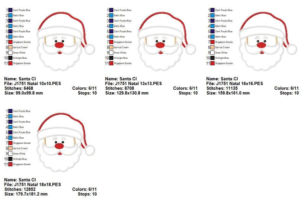 Matriz de Bordado Natal Papai Noel – Aplique