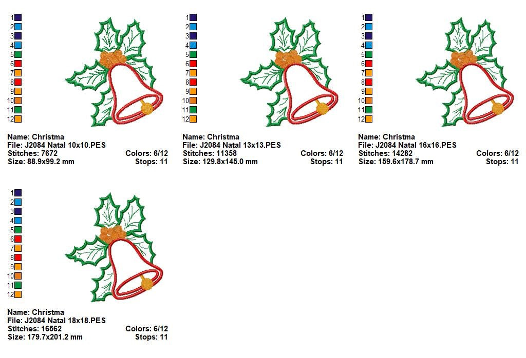 Matriz de Bordado Sino de Natal - Aplique