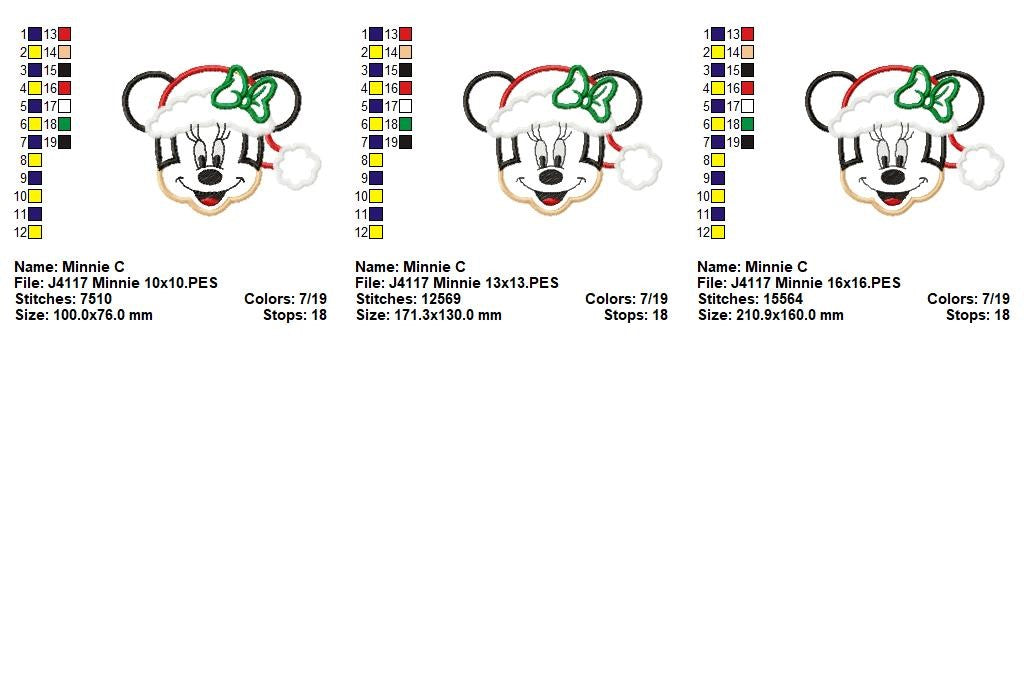 Matriz de Bordado Minnie Natalina – Aplique