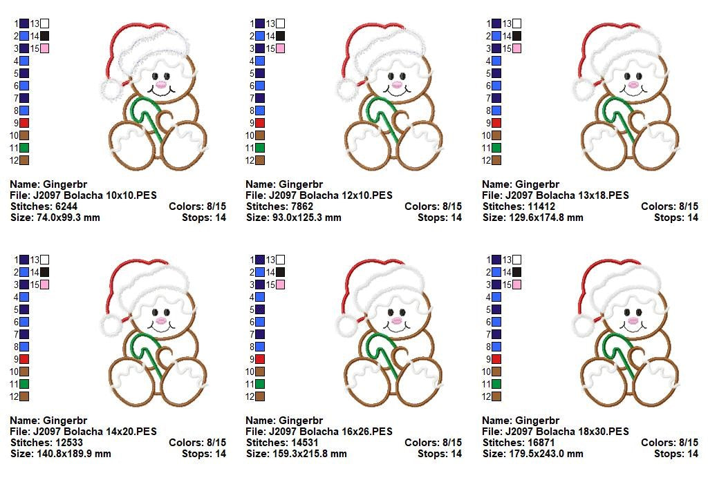 Matriz de Bordado Boneco de Gengibre Noel – Aplique