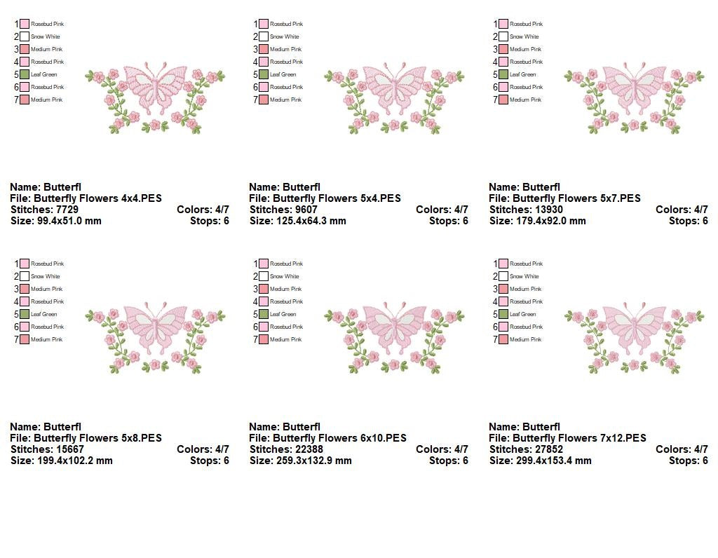 Matriz de Bordado Borboleta com Flores Delicadas – Ponto Satim