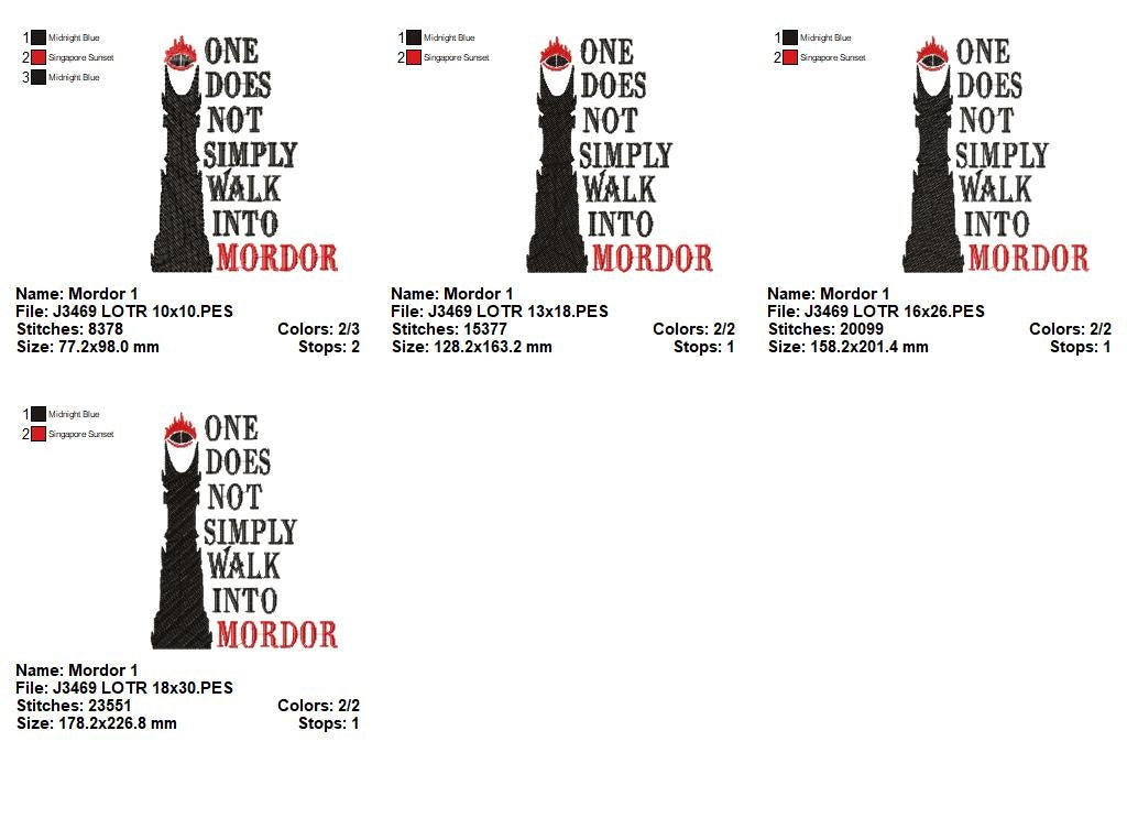 Matriz de Bordado Olho de Sauron com Frase Clássica – Ponto Cheio