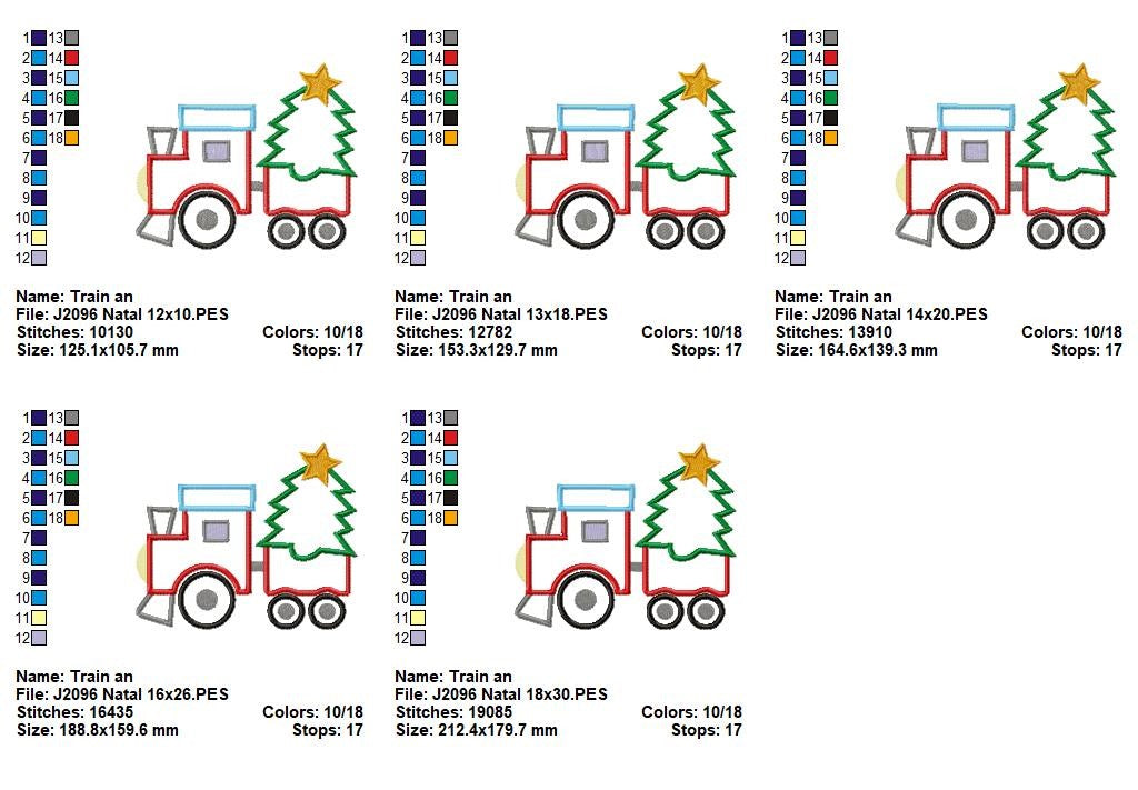 Matriz de Bordado Trenzinho de Natal – Aplique