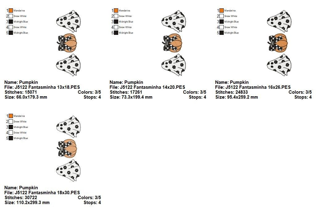 Matriz de Bordado Fantasminhas Delicados e Abóbora Charmosa – Ponto Sketch