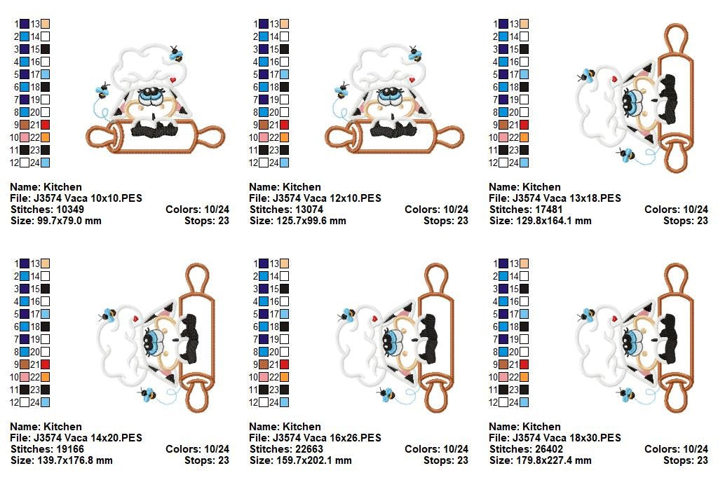 Matriz de Bordado Vaquinha Confeiteira – Aplique