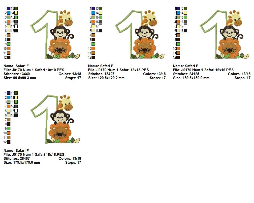 Matriz de Bordado Primeiro Aninho com Bichinhos da Floresta – Aplique