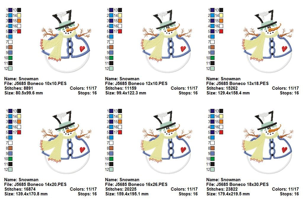 Matriz de Bordado Boneco de Neve Charmoso – Aplique