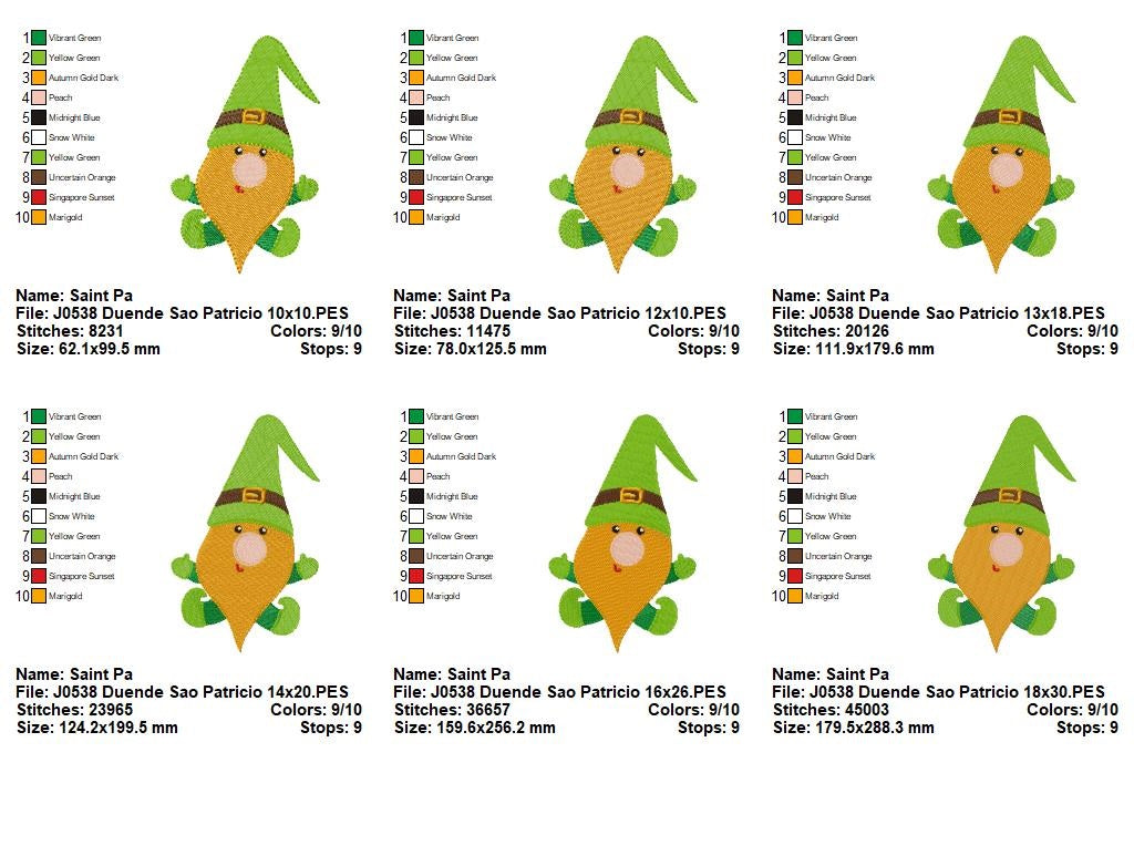 Matriz de Bordado Duende Fofinho de São Patrício – Ponto Cheio