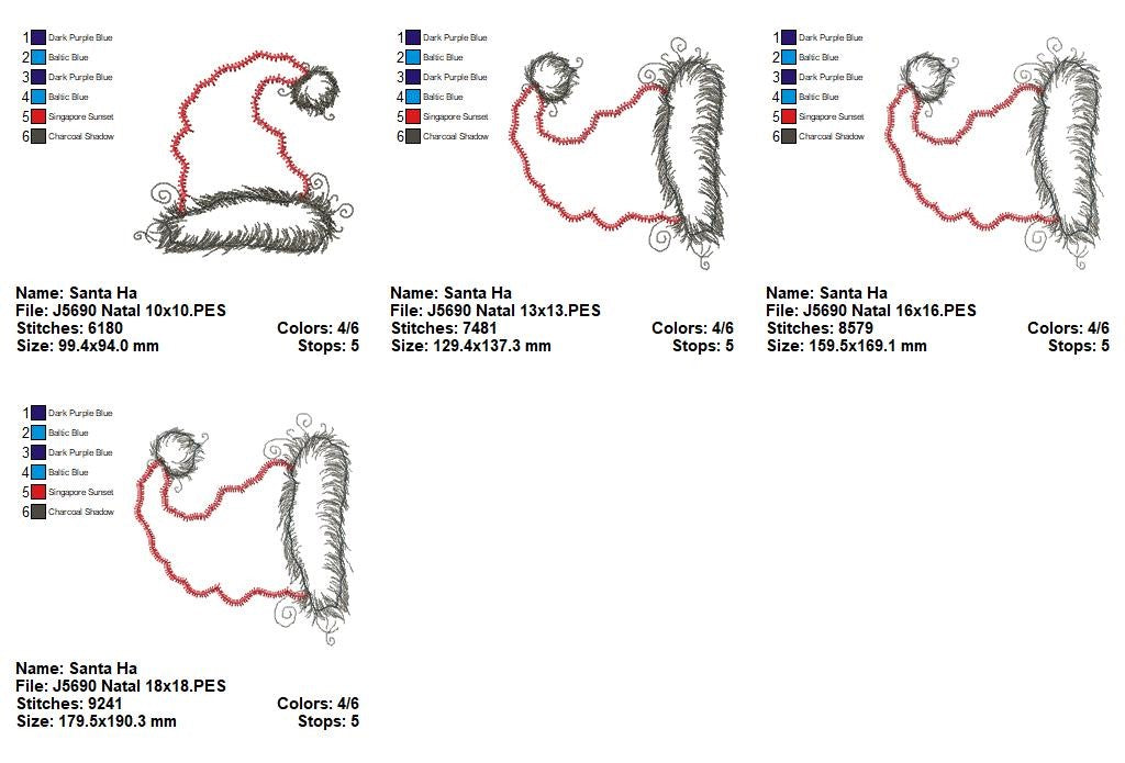 Matriz de Bordado Gorro de Natal Clássico – Aplique
