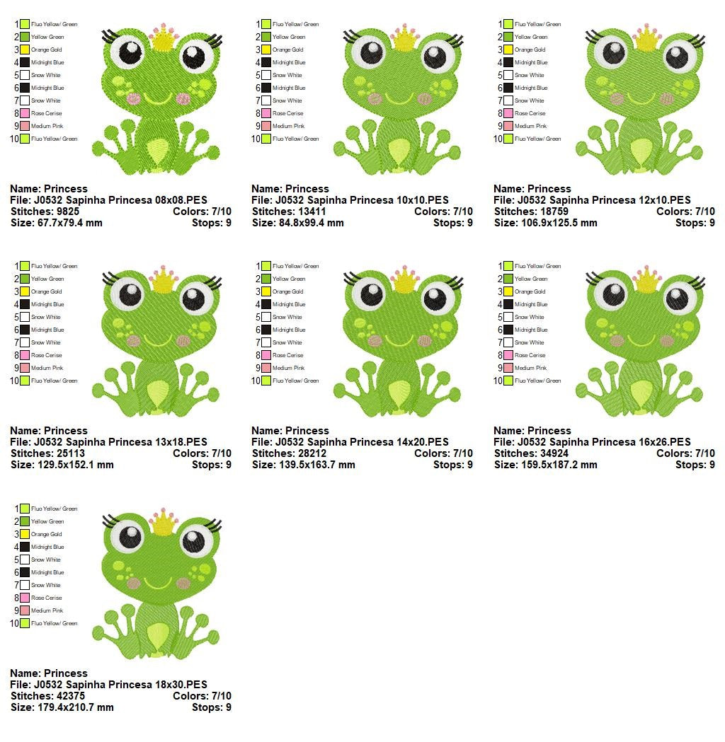 Matriz de Bordado Sapinha Princesa Encantada – Ponto Cheio