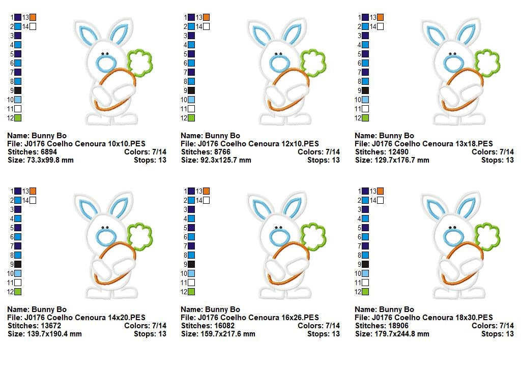Matriz de Bordado Coelhinho da Páscoa com Cenoura – Aplique