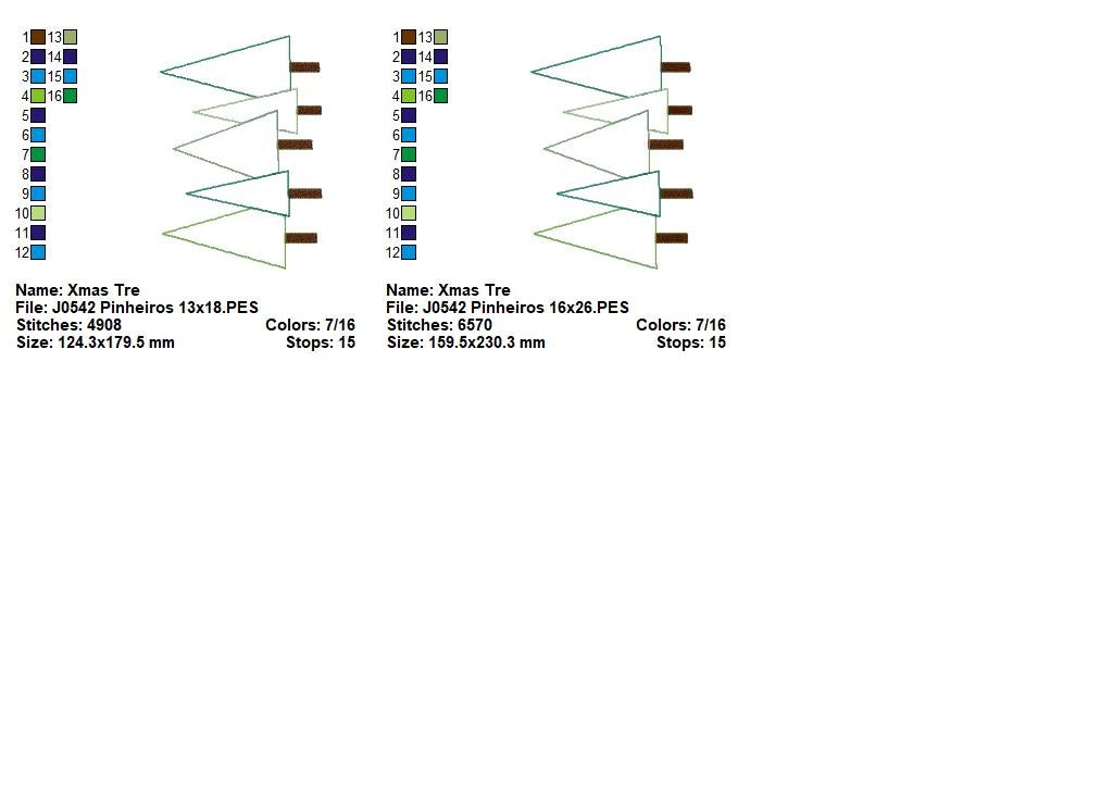 Matriz de Bordado Árvores Geométricas Outono Chic – Aplique Raggy