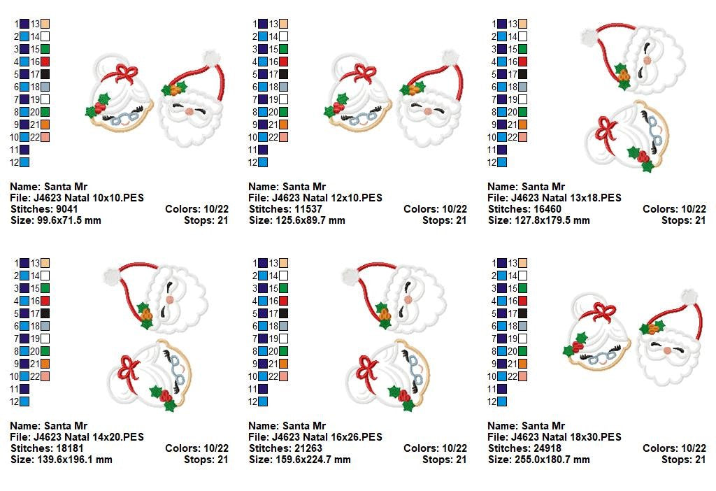 Matriz de Bordado Papai Noel e Mamãe Noel – Aplique