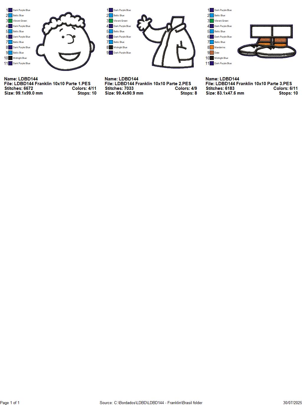 Matriz de Bordado Franklin – Projeto ITH