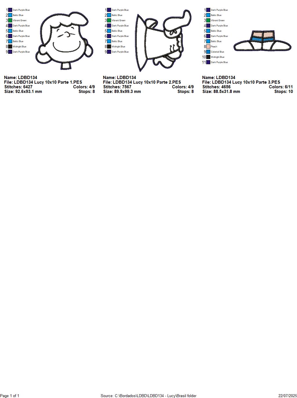 Matriz de Bordado Lucy – Projeto ITH