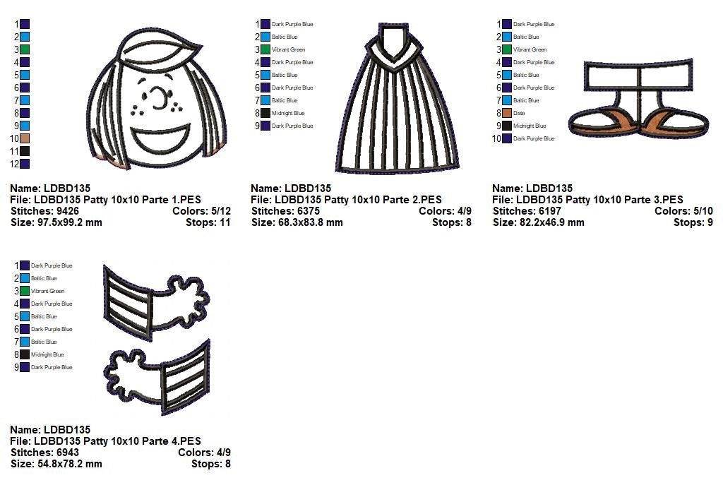 Matriz de Bordado Patty Peppermint – Projeto ITH