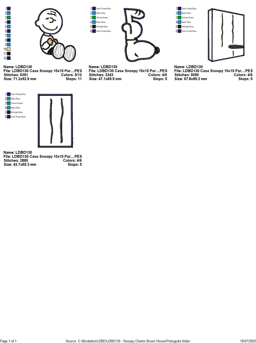 Matriz de Bordado Snoopy e Charlie Brown na Casinha - Projeto ITH