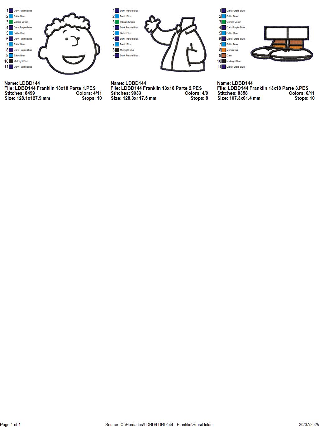 Matriz de Bordado Franklin – Projeto ITH