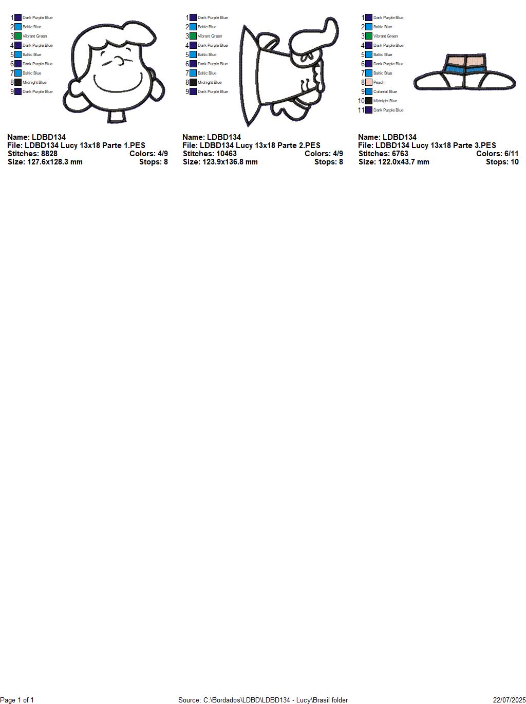 Matriz de Bordado Lucy – Projeto ITH
