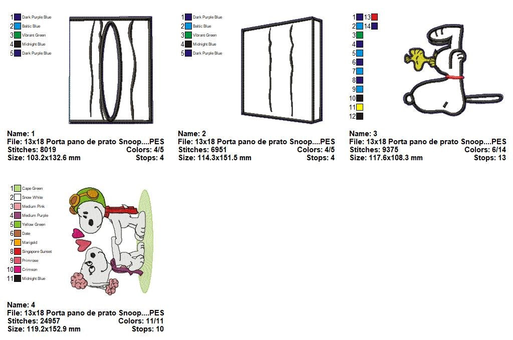 Matriz de Bordado Snoopy Casinha - Porta Pano de Prato – Projeto ITH