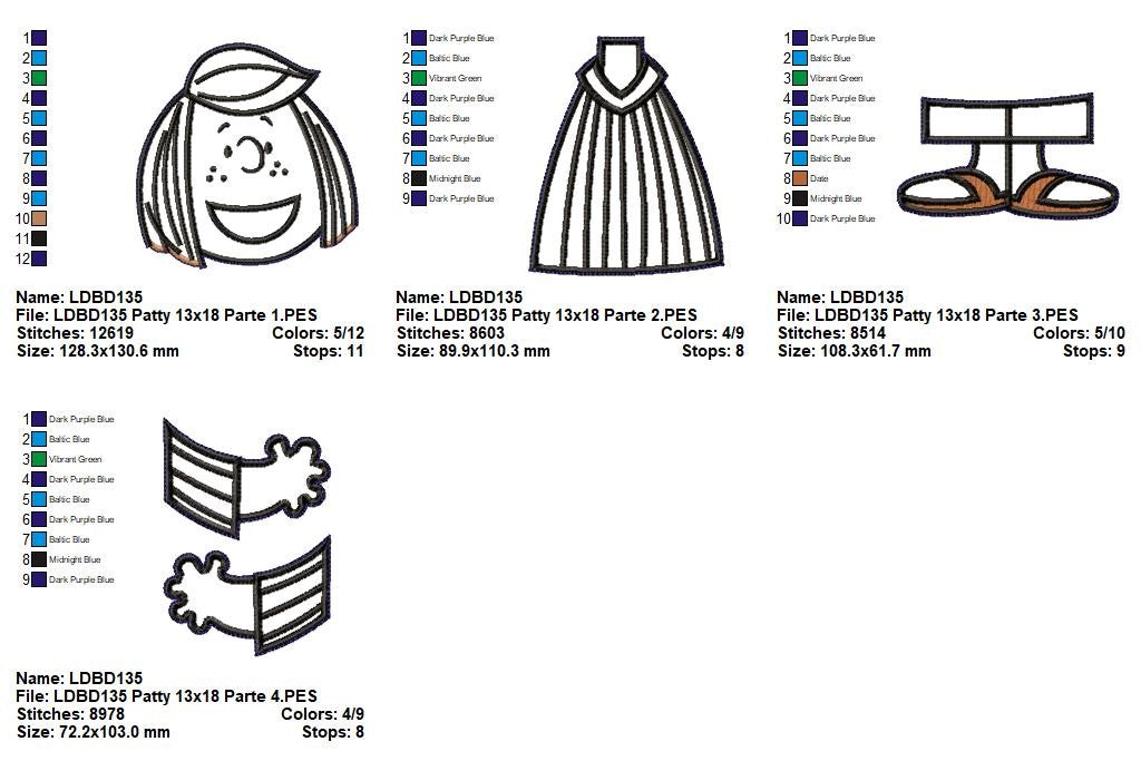 Matriz de Bordado Patty Peppermint – Projeto ITH