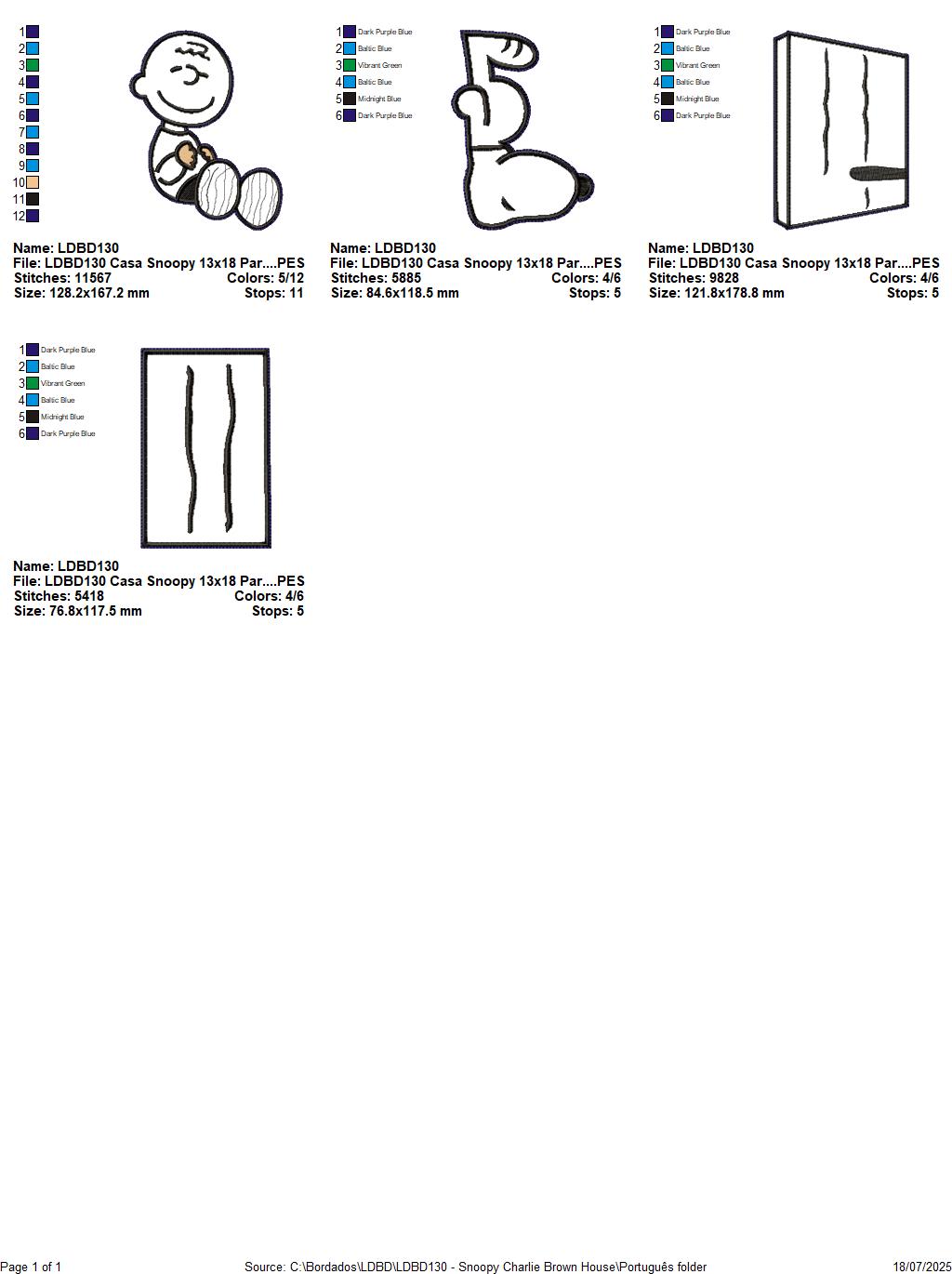 Matriz de Bordado Snoopy e Charlie Brown na Casinha - Projeto ITH