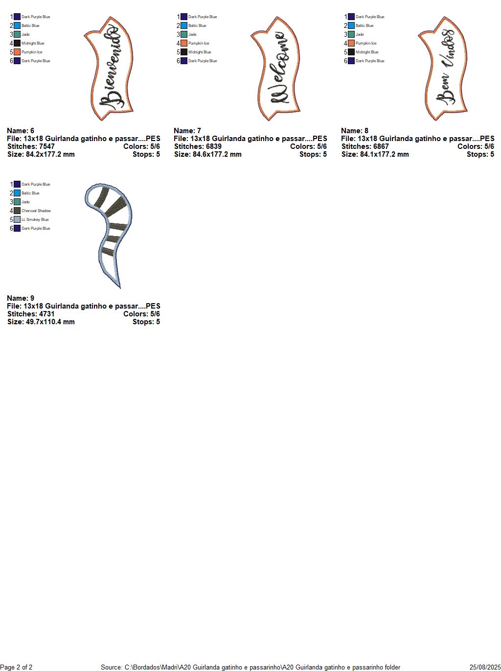 Matriz de Bordado Gato Bem Vindo – Projeto ITH