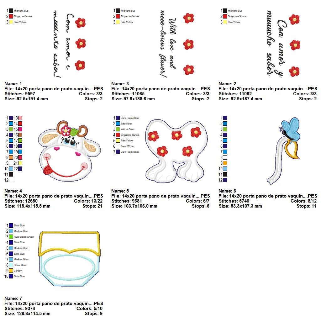 Matriz de Bordado Vaquinha Country - Porta Pano de Prato – Projeto ITH
