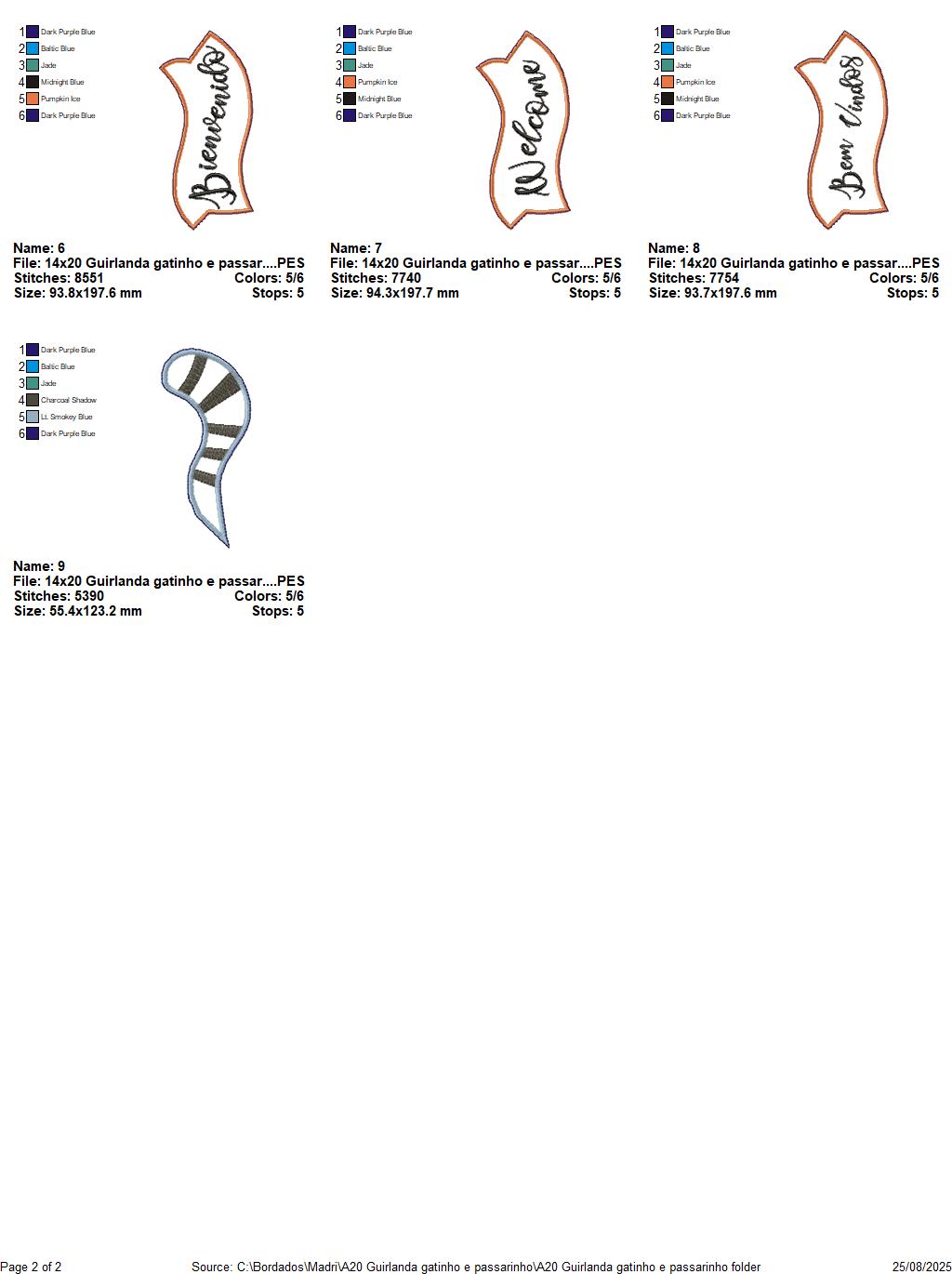 Matriz de Bordado Gato Bem Vindo – Projeto ITH